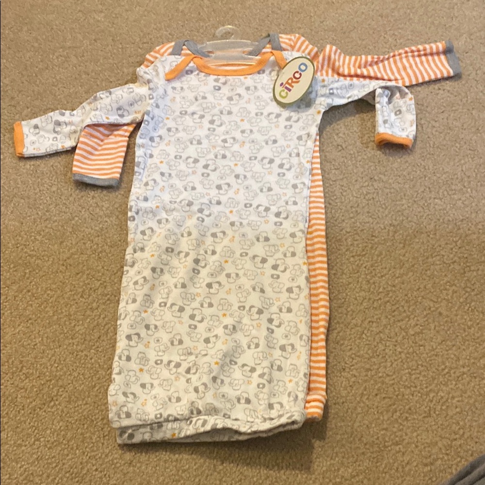 Circo Baby Sleep Gowns - Orange and Gray